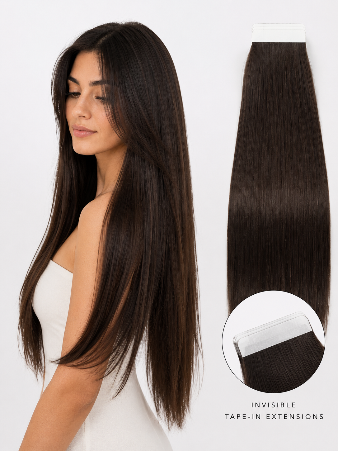 Invisible tape-in human hair extensions - seamless blend - Hairee