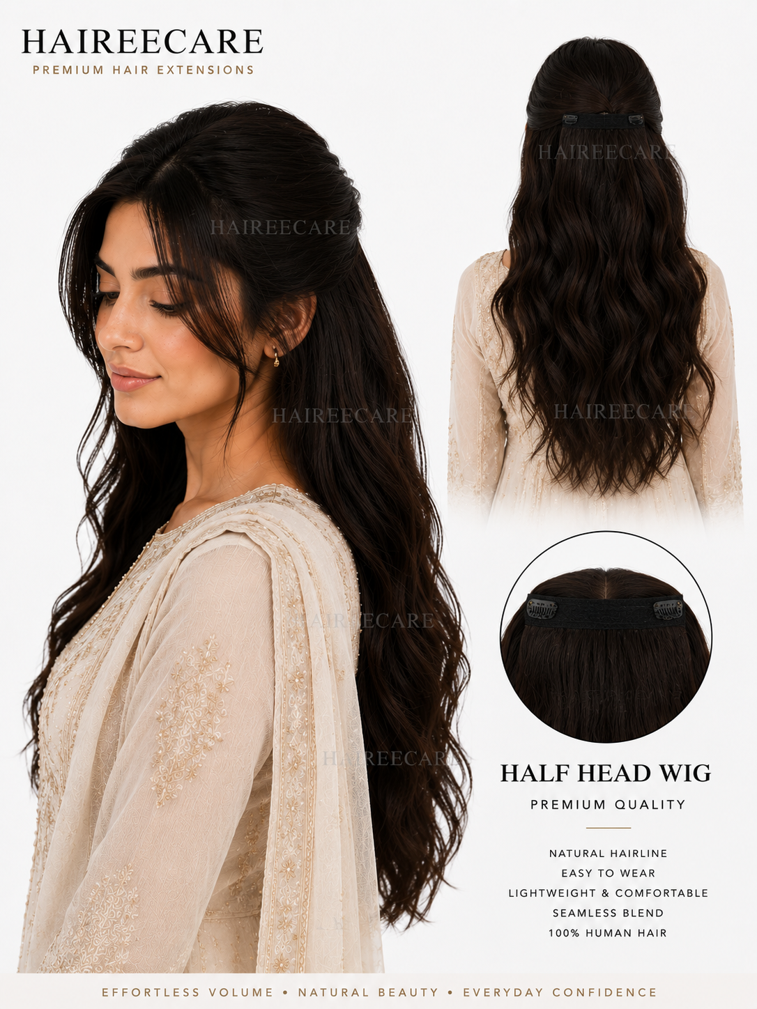 Half head wig hair extension for added volume - Hairee