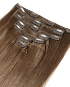 20 CLIPS IN SET ASH GREEN STRAIGHT