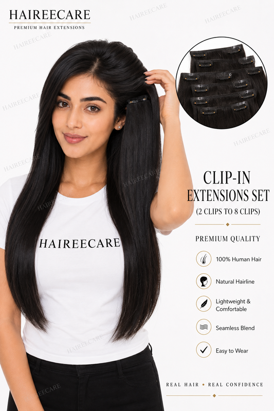 Clip-in hair extension set 2 to 8 clips - Hairee Pakistan
