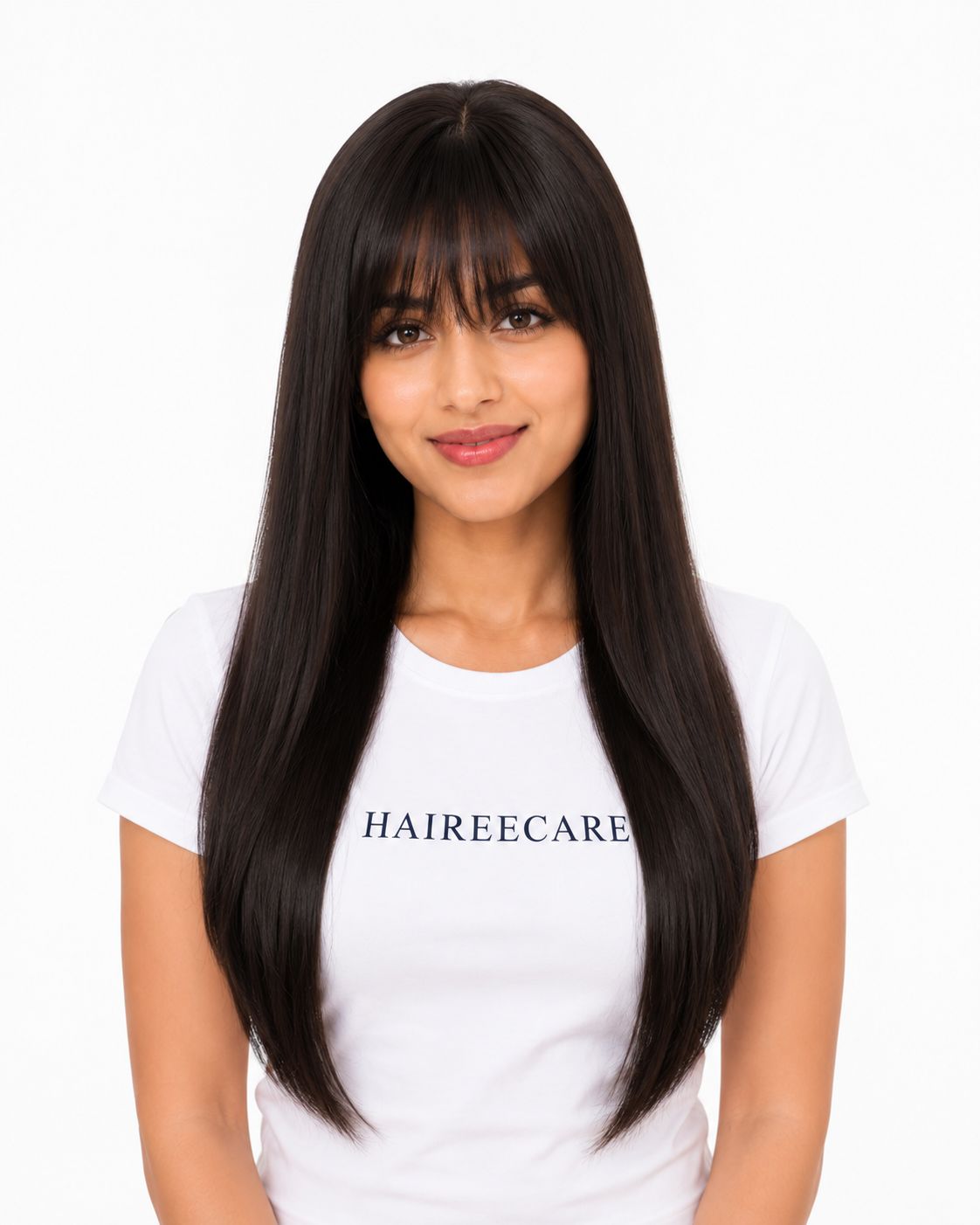  Straight full head wig with front bang puff style - Hairee