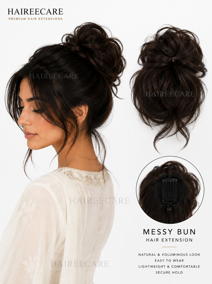  Messy bun hairpiece for effortless styling - Hairee Pakistan