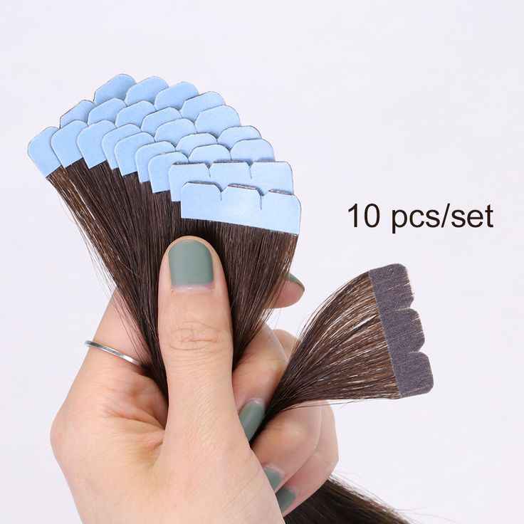 10 Pcs Invisible Tape Ins MEDIUM DARK BROWN STRAIGHT