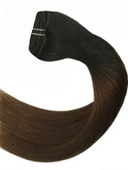 10 Clip-ons Set MEDIUM DARK BROWN STRAIGHT