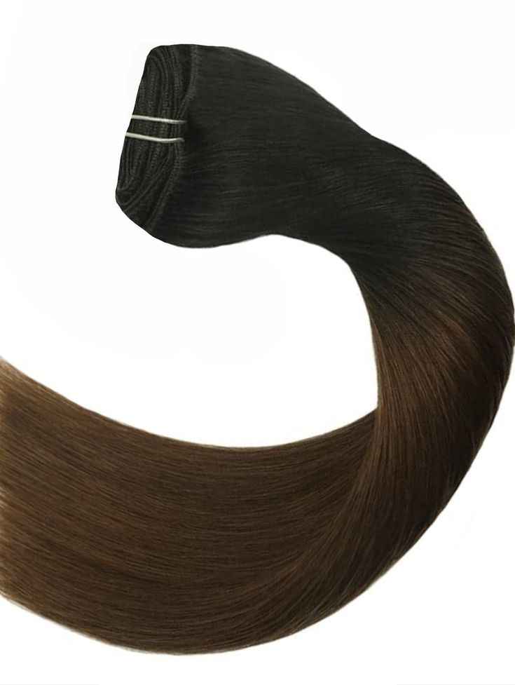 10 Clip-ons Set MEDIUM DARK BROWN STRAIGHT