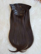 16 clip-ins set MEDIUM DARK BROWN STRAIGHT
