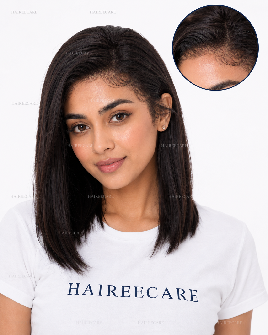 Shoulder length straight lace front wig natural hairline - Hairee
