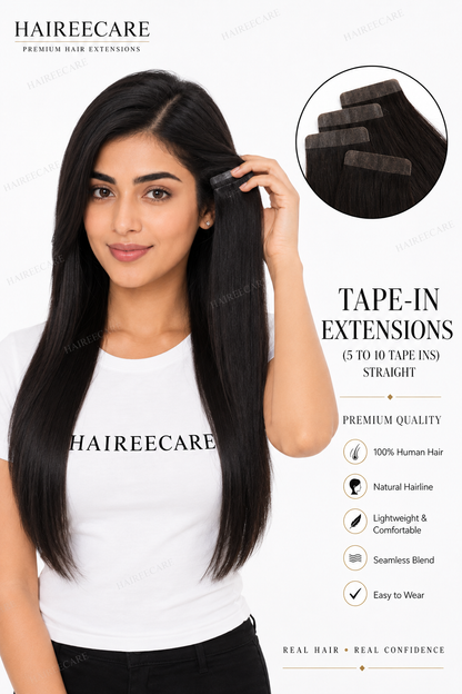 Tape-in hair extensions straight 5 to 10 pieces - Hairee Pakistan
