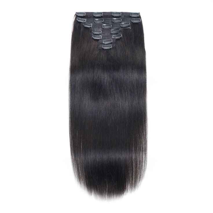 16 clip-ins set NATURAL BLACK STRAIGHT
