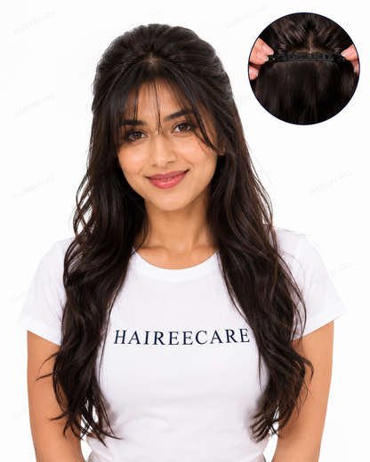 Wavy full head wig with front bang puff style - Hairee