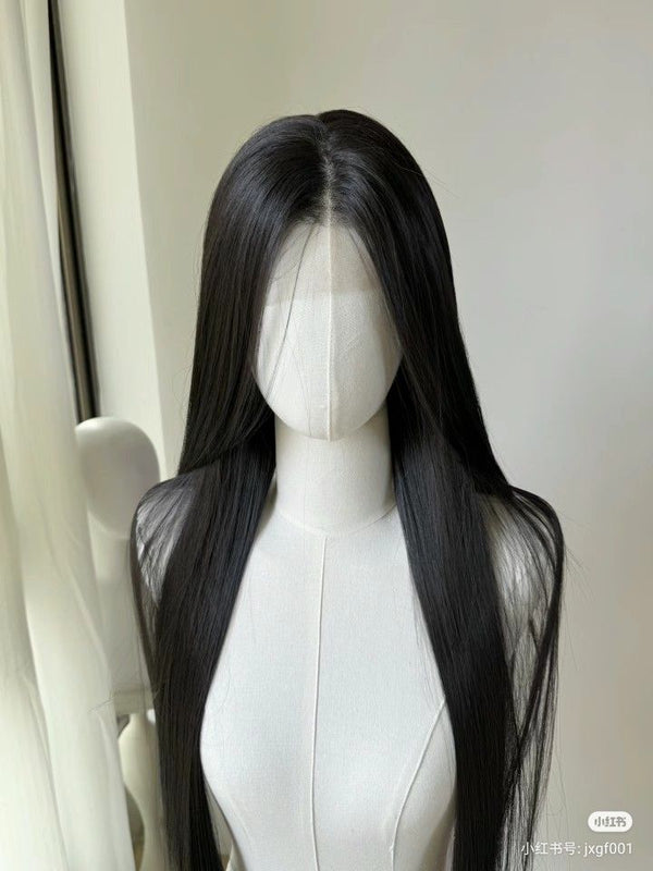 Front Mang Full Head Wig Straight