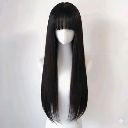 Front Bang Puff Full Head Wig Straight