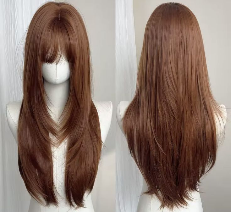 Front Bang Puff Full Head Wig Straight