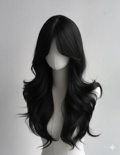 Wavy Puff Wig — Soft Bangs, Full Volume