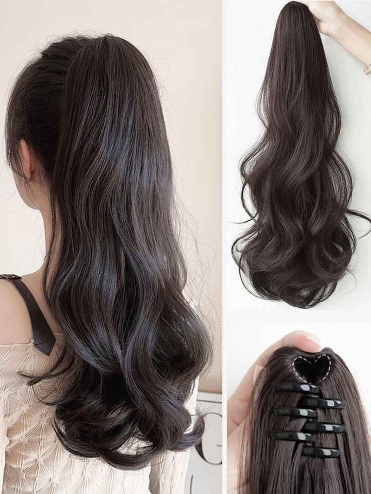 Claw Clip Ponytail Extension DARK BROWN